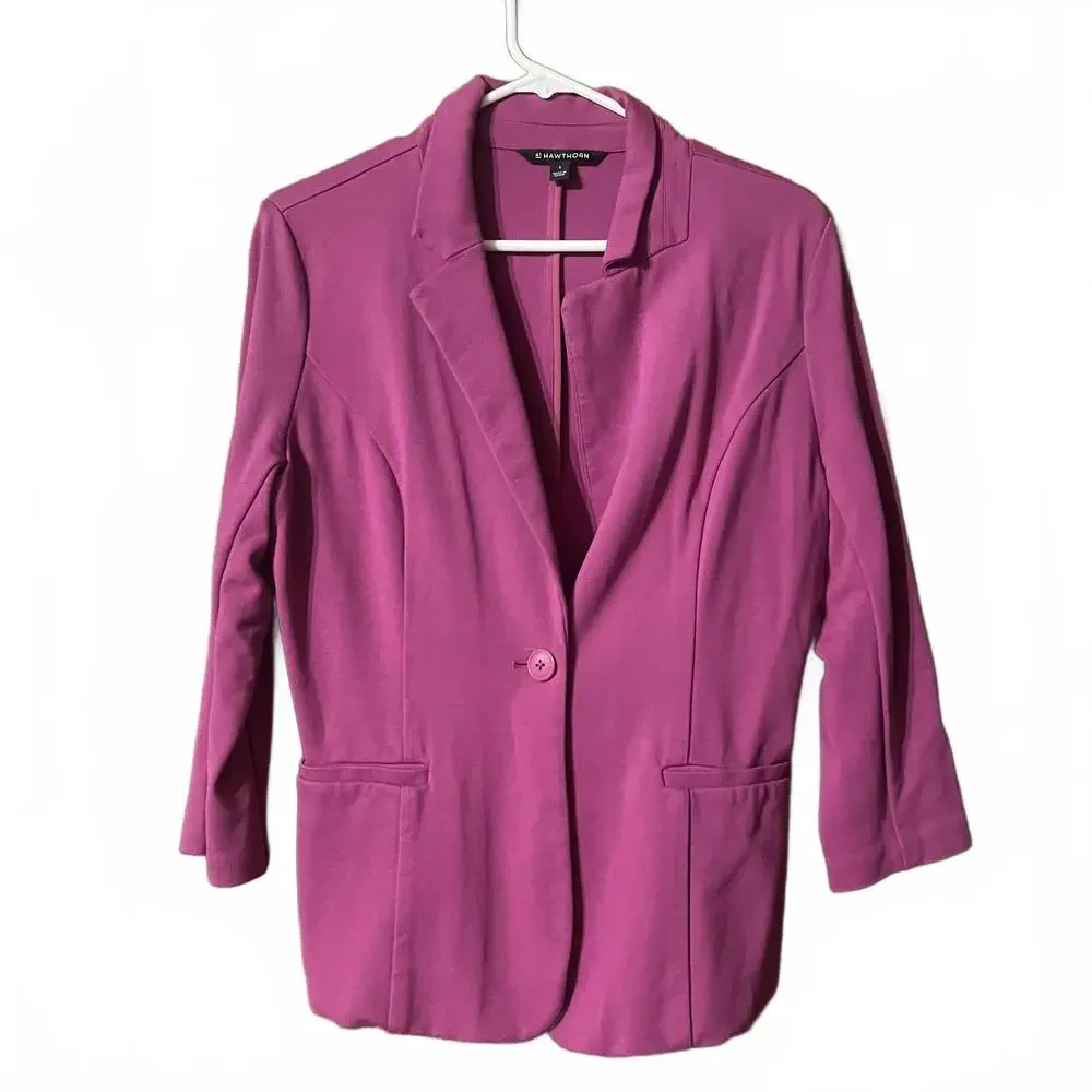 41 Hawthorn Pink Blazer with Peplum Back Detail Large - Picture 1 of 3